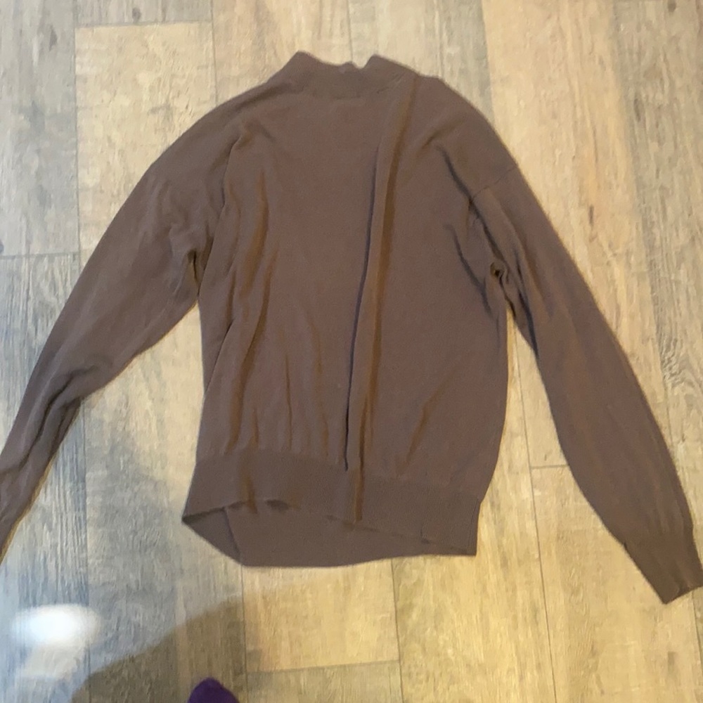 brown turtle neck sweater